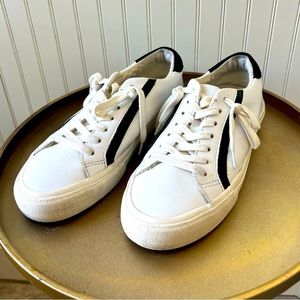 MADEWELL DELIA SIDEWALK LOW TOP SNEAKERS | WHITE/BLACK | SIZE: 7 | EUC